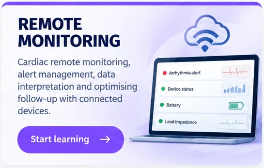 Remote monitoring courses: alert management, data interpretation and follow-up with connected devices